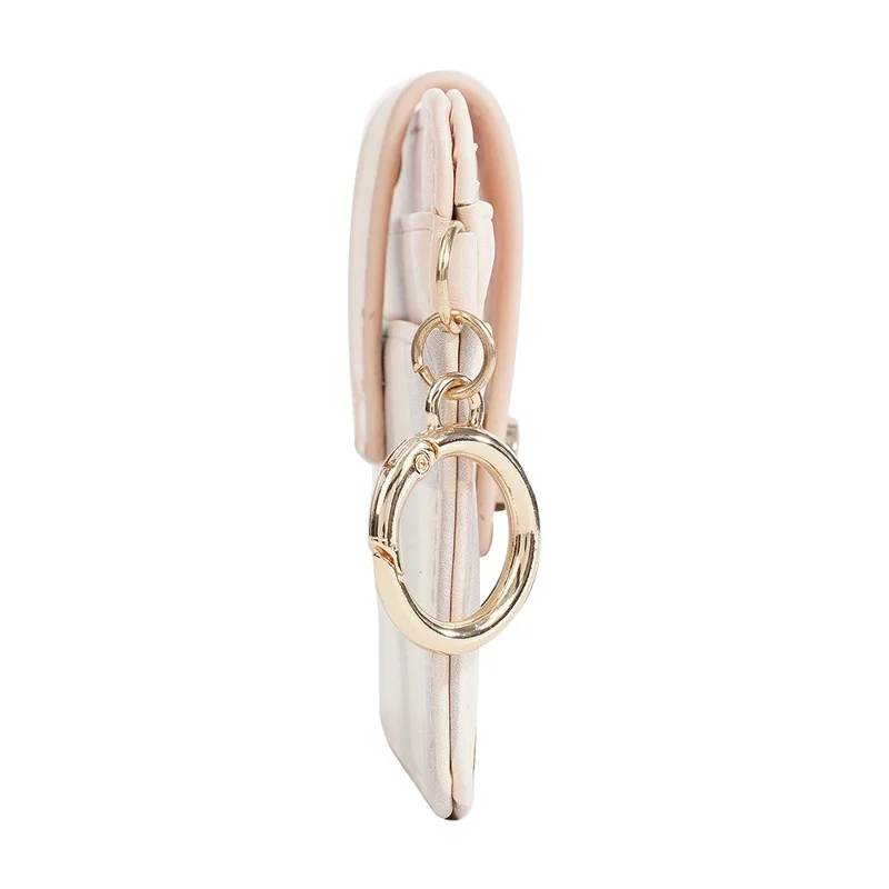 BAELLERRY K9300 Portefeuille en cuir PU avec poche à monnaie à motif pied-de-poule et porte-cartes - Rose