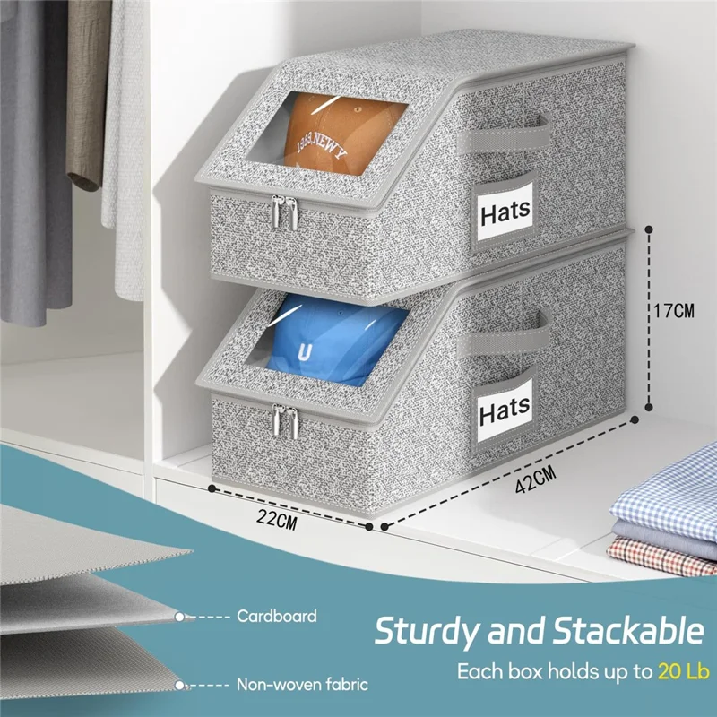 Boîte de rangement portable pour casquettes avec fenêtre transparente, protection anti-poussière et fermeture à glissière pour organisateur de casquettes de baseball