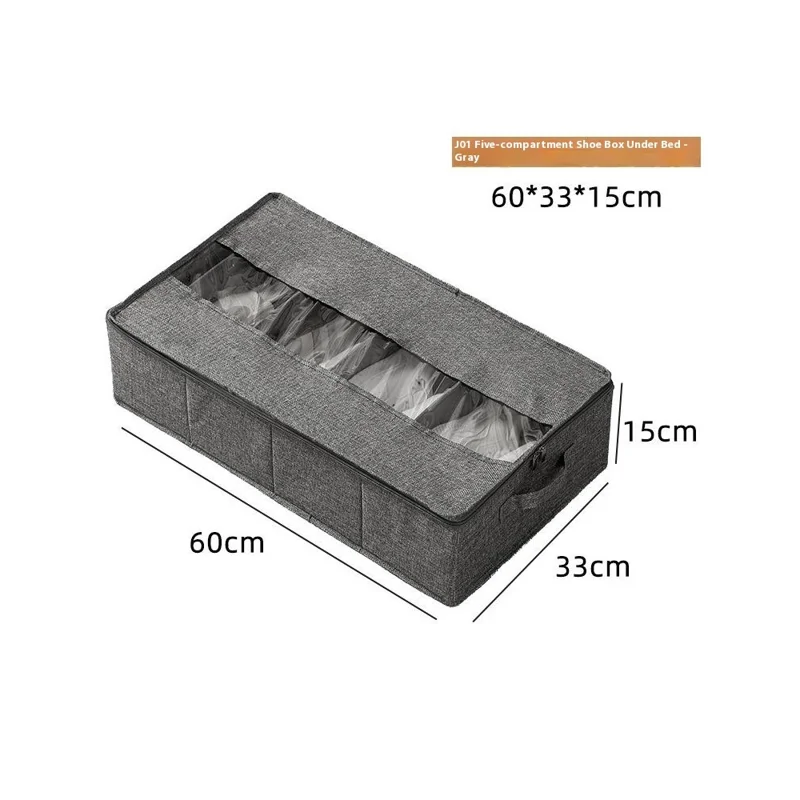 Boîte de rangement pliable de 60 x 33 x 15 cm pour chambre, en lin - Gris, organisateur de vêtements / pantalons / sous-vêtements