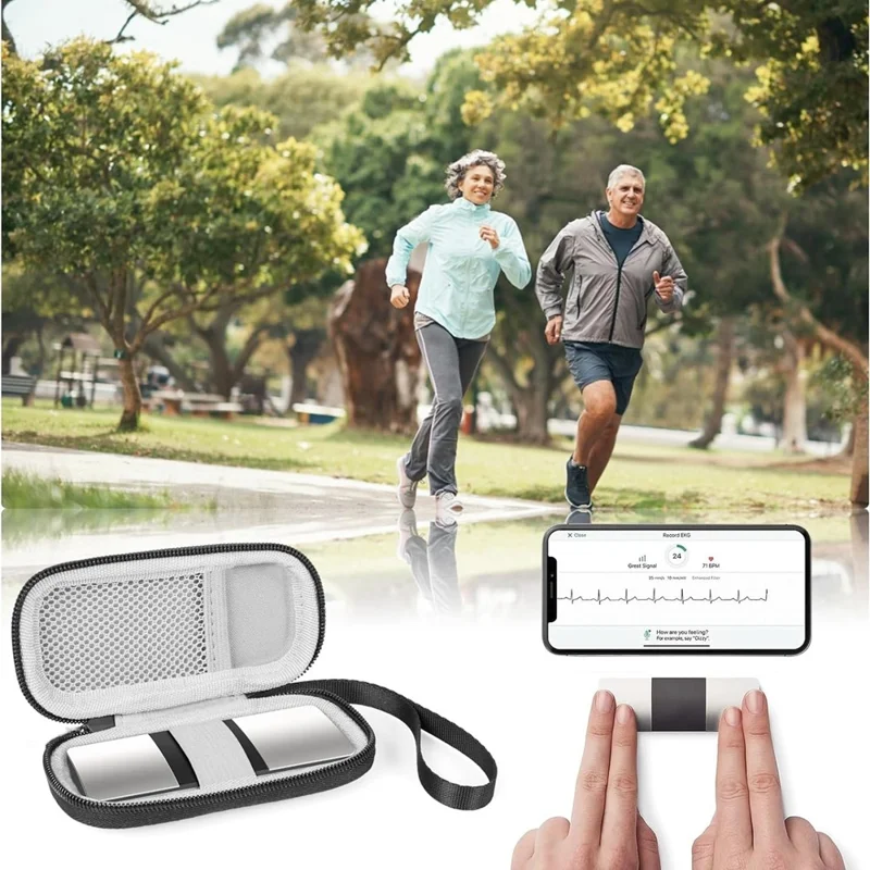 For Alivecor Kardiamobile ECG  /  Kardiamobile 6L EKG Heart Monitor Protective Case Travel Carrying Pouch