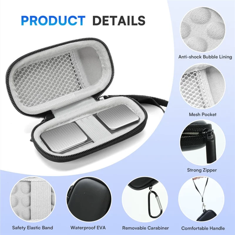 For Alivecor Kardiamobile ECG  /  Kardiamobile 6L EKG Heart Monitor Protective Case Travel Carrying Pouch