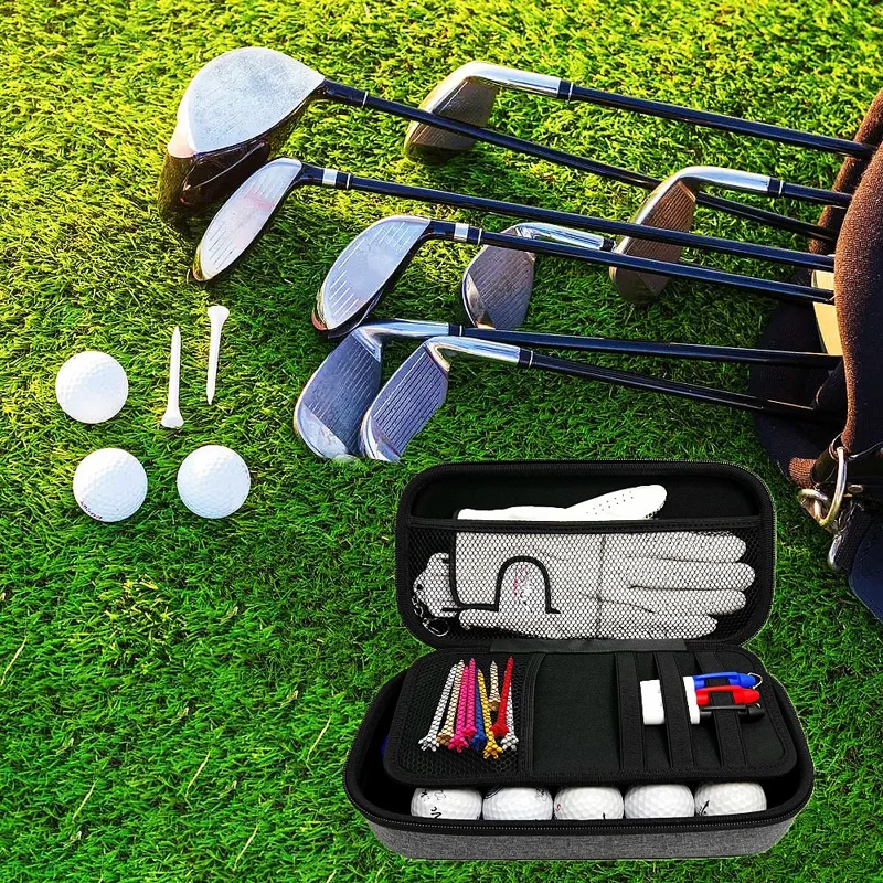 Golf Accessories Organizer Bag for Gloves Balls Tees Markers EVA Portable Storage Case