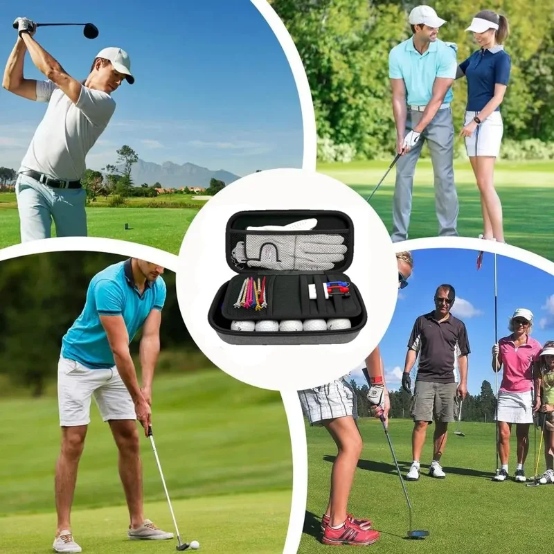 Golf Accessories Organizer Bag for Gloves Balls Tees Markers EVA Portable Storage Case