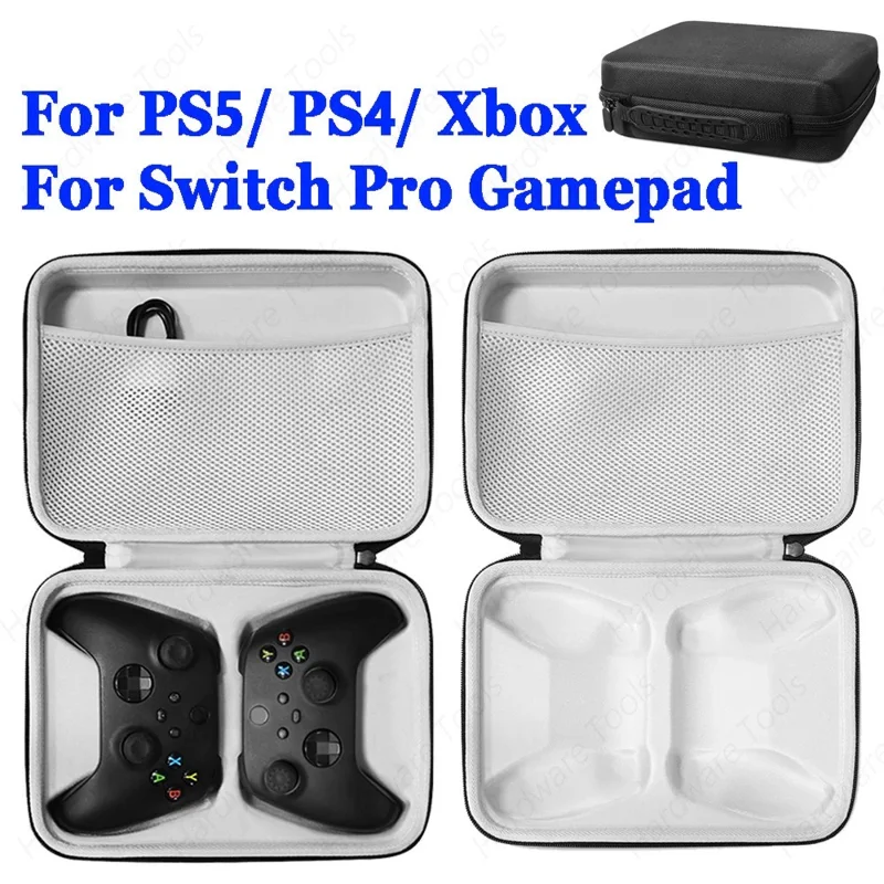 Portable Carrying Case for PS5  /  PS4  /  Xbox Series Dual Controller EVA Hard Shell Universal Gamepad Storage Bag