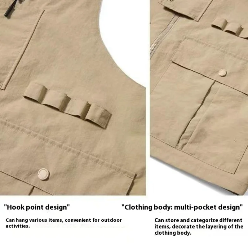 Multifunctional Vest Bag Outdoor Activities Oxford Cloth Single Shoulder Tote Bag Workwear Waistcoat, Size S