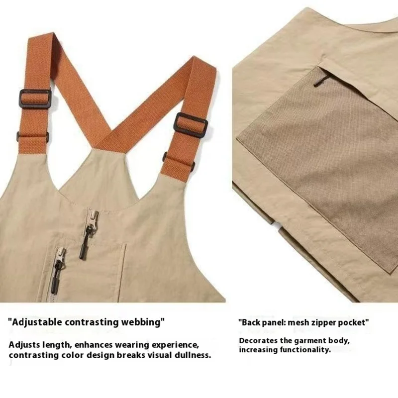 Multifunctional Vest Bag Outdoor Activities Oxford Cloth Single Shoulder Tote Bag Workwear Waistcoat, Size M