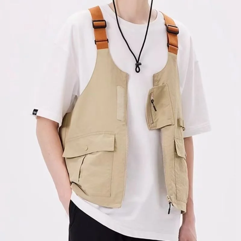 Multifunctional Vest Bag Outdoor Activities Oxford Cloth Single Shoulder Tote Bag Workwear Waistcoat, Size L