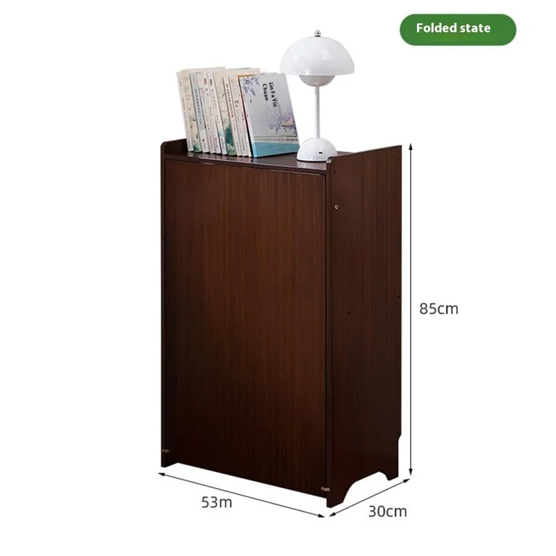Bureau d'étude pliable en bambou de 100 cm, table d'ordinateur avec bibliothèque, facile à ranger pour la maison et le bureau