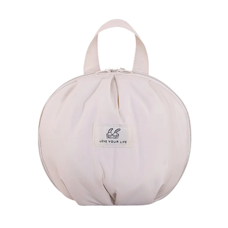 1009 Size M Portable Travel Organizer Bag for Bras Space Saving Underwear Storage Pouch - Apricot