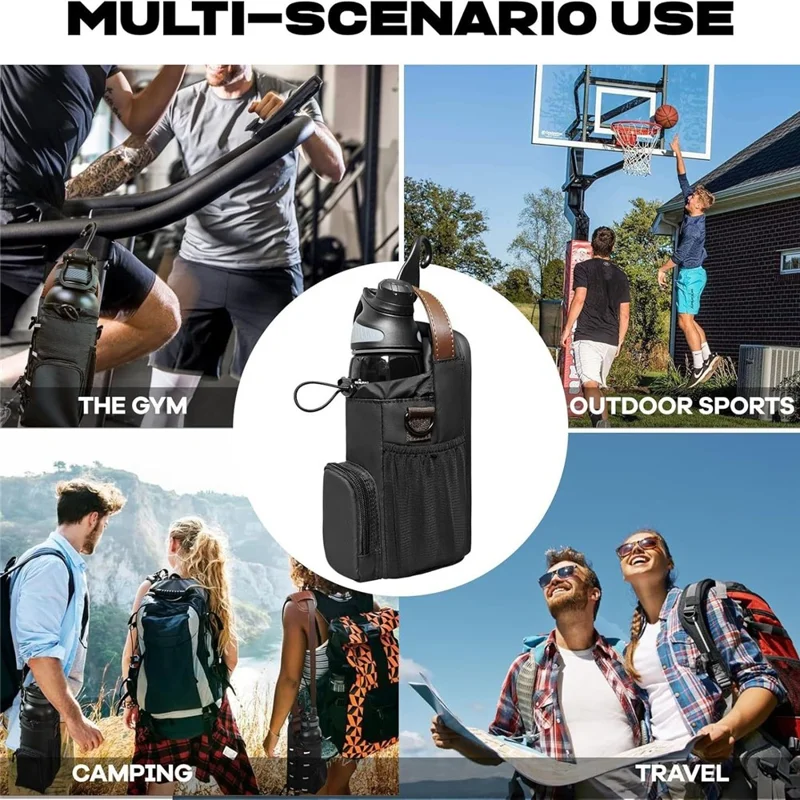 Aufgewerteter magnetischer Wasserflaschenhalter für Fitness-Studio, Fitness und Outdoor-Umhängetasche mit Griff und Haken