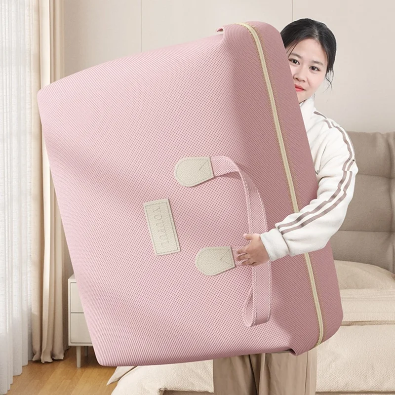 Size S Non Woven Fabric Storage Bag for Moving Packing Clothes Bedding Organizer with Reinforced Handles, 51 x 12.5 x 40cm