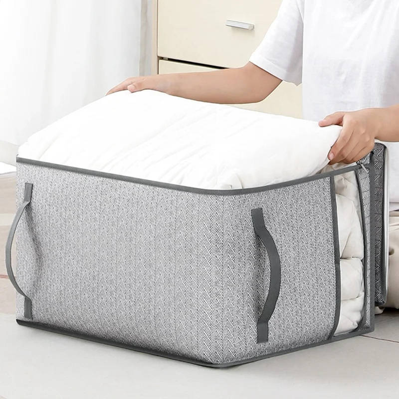 Size M Dust Proof Foldable Storage Bag with Clear Window for Clothes Bedding Non Woven Fabric Organizer, 52 x 33 x 20cm
