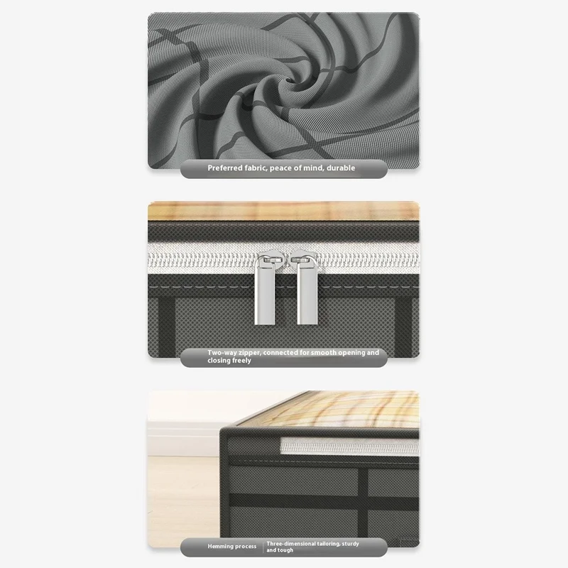 100 x 50 x 18cm Under Bed Storage Bag Transparent Window Non Woven Fabric Foldable Organizer Pouch