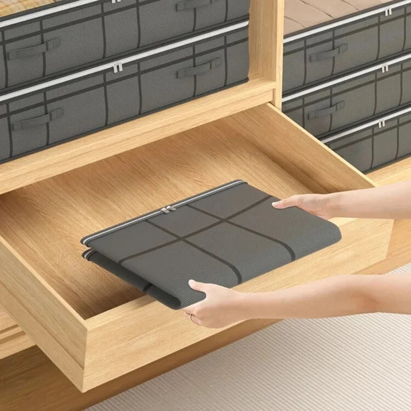 100 x 50 x 25cm Under Bed Storage Bag Transparent Window Non Woven Fabric Foldable Organizer Pouch