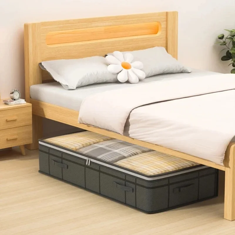 100 x 50 x 25cm Under Bed Storage Bag Transparent Window Non Woven Fabric Foldable Organizer Pouch