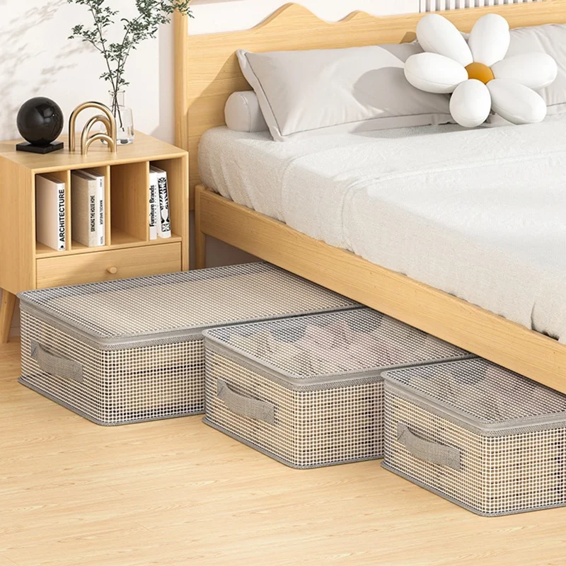 85 x 45 x 15cm Transparent PVC Under Bed Storage Bag Large Capacity Dustproof Flat Organizer