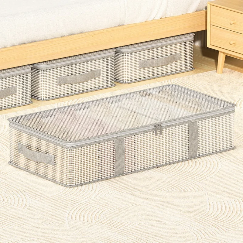 85 x 45 x 15cm Transparent PVC Under Bed Storage Bag Large Capacity Dustproof Flat Organizer