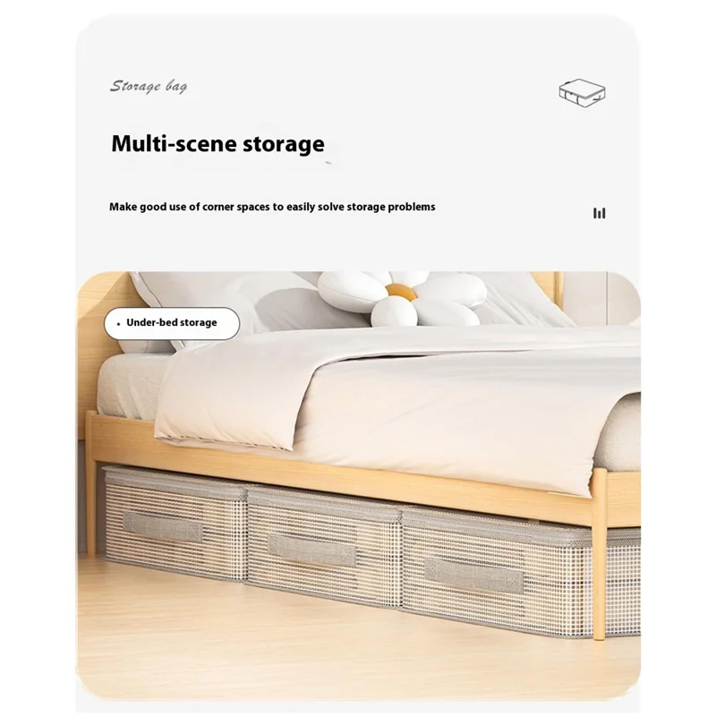85 x 45 x 15cm Transparent PVC Under Bed Storage Bag Large Capacity Dustproof Flat Organizer