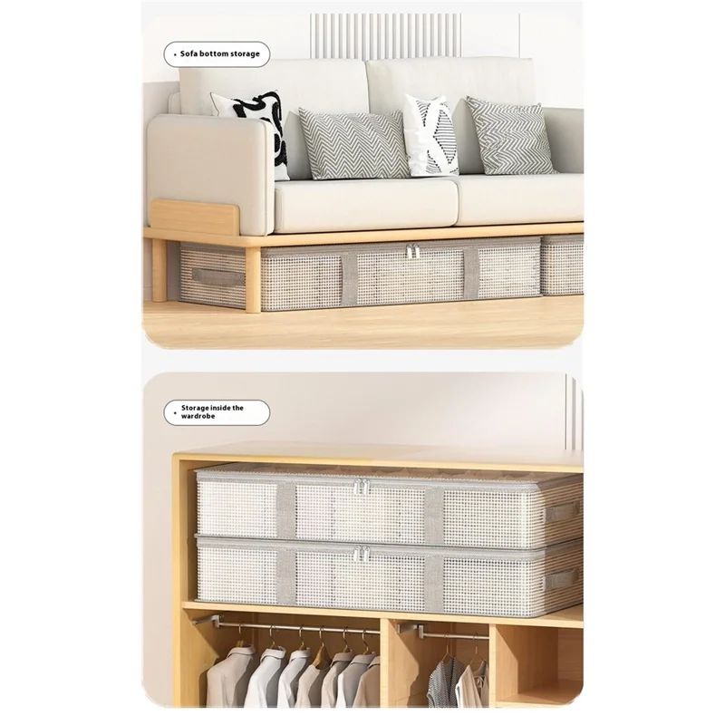 85 x 45 x 15cm Transparent PVC Under Bed Storage Bag Large Capacity Dustproof Flat Organizer
