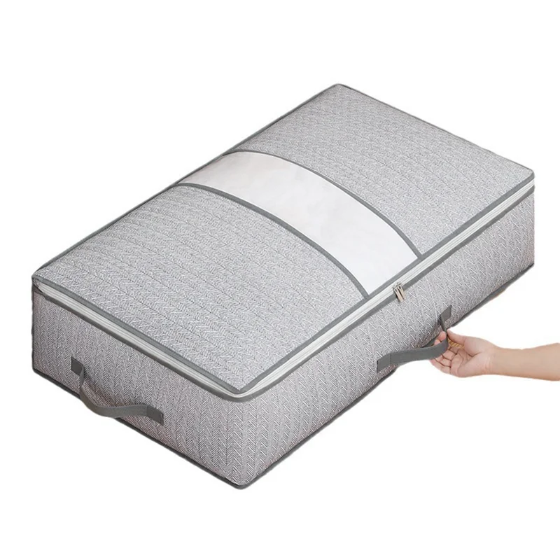 56L Arrow Pattern Under Bed Storage Bag Foldable Clothes Organizer Moving Packing Solution, 80 x 47 x 15cm