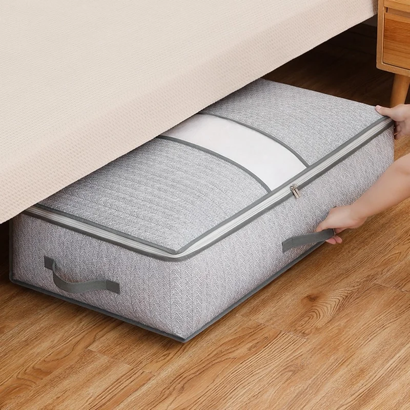 95L Arrow Pattern Under Bed Storage Bag Foldable Clothes Organizer Moving Packing Solution, 80 x 47 x 25cm