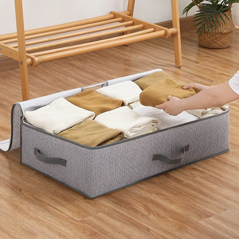 95L Arrow Pattern Under Bed Storage Bag Foldable Clothes Organizer Moving Packing Solution, 80 x 47 x 25cm