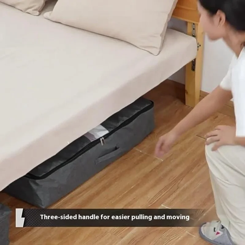 Size L Foldable Storage Bag Dustproof Under Bed Clothes Organization for Moving Packing, 80 x 47 x 15cm