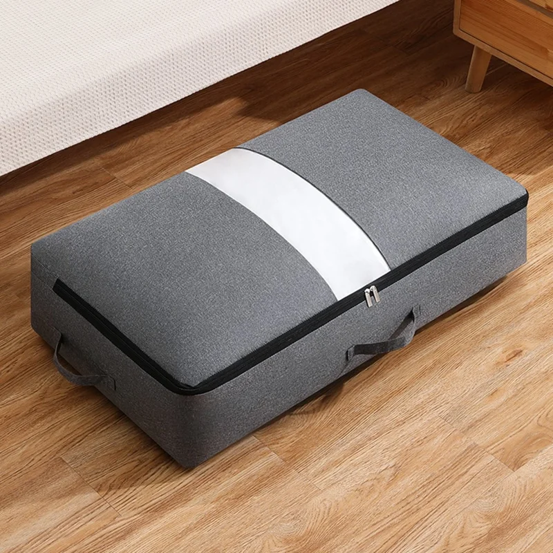 Size XXL Foldable Storage Bag Dustproof Under Bed Clothes Organization for Moving Packing, 80 x 47 x 25cm