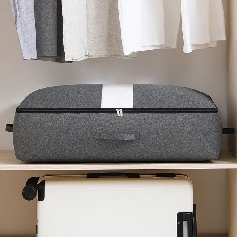 Size XXL Foldable Storage Bag Dustproof Under Bed Clothes Organization for Moving Packing, 80 x 47 x 25cm