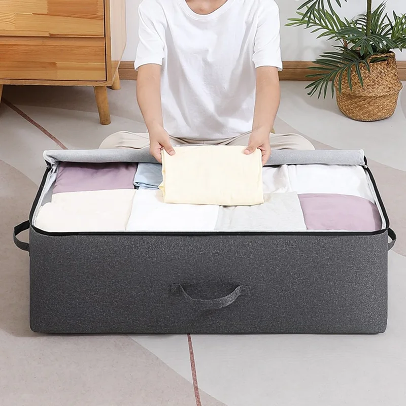Size XXL Foldable Storage Bag Dustproof Under Bed Clothes Organization for Moving Packing, 80 x 47 x 25cm