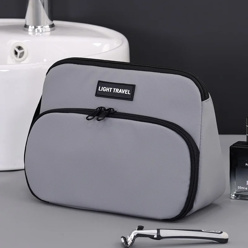 4040 Business Travel Toiletry Bag Men Large Capacity Double Layer Portable Cosmetic Organizer - Grey