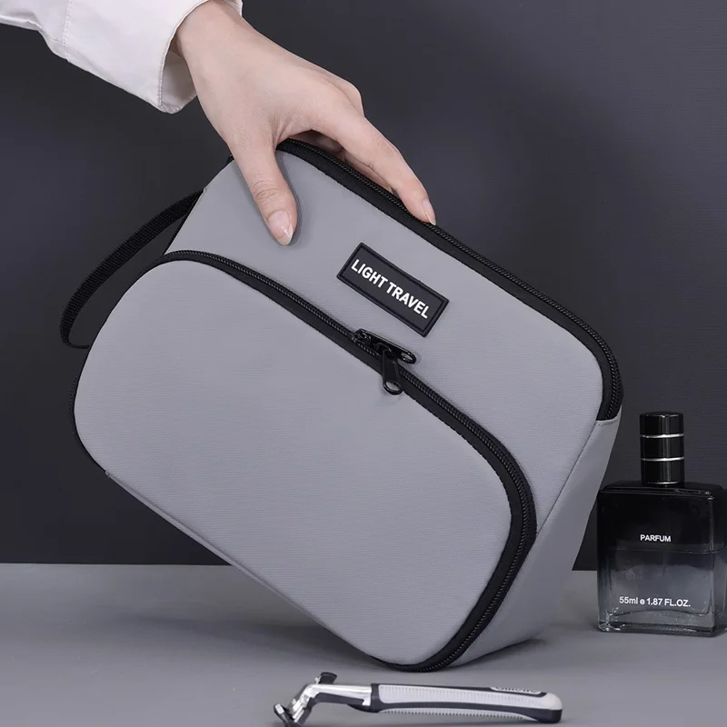 4040 Business Travel Toiletry Bag Men Large Capacity Double Layer Portable Cosmetic Organizer - Grey