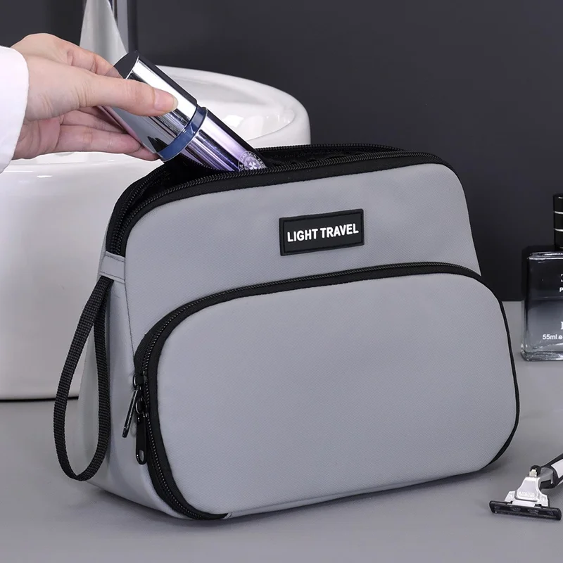4040 Business Travel Toiletry Bag Men Large Capacity Double Layer Portable Cosmetic Organizer - Grey