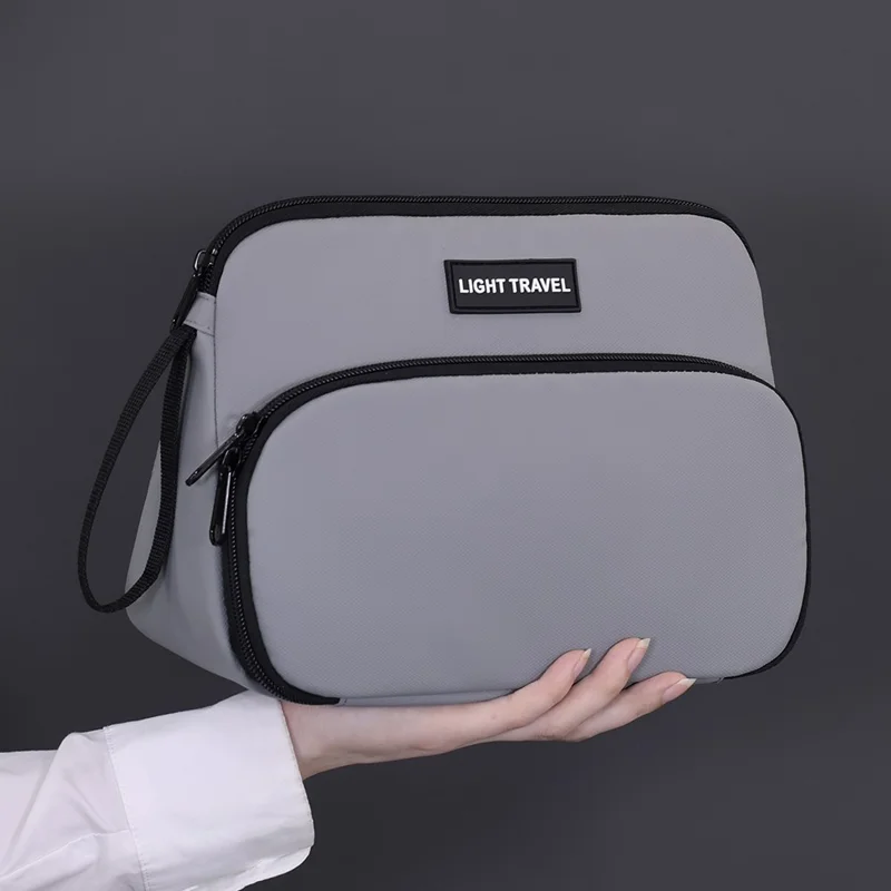 4040 Business Travel Toiletry Bag Men Large Capacity Double Layer Portable Cosmetic Organizer - Grey