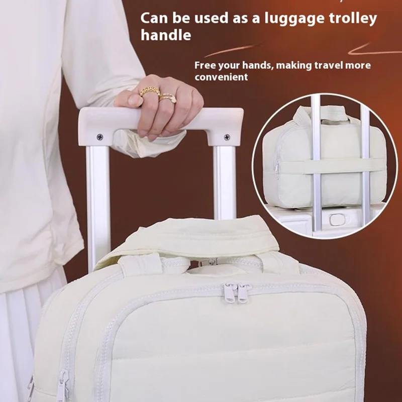 8089 Bolsa Multiusos para Maquillaje de Gran Capacidad, Organizador de Neceser de Viaje, Bolsa de Almacenamiento de Cosméticos Portátil - Albaricoque