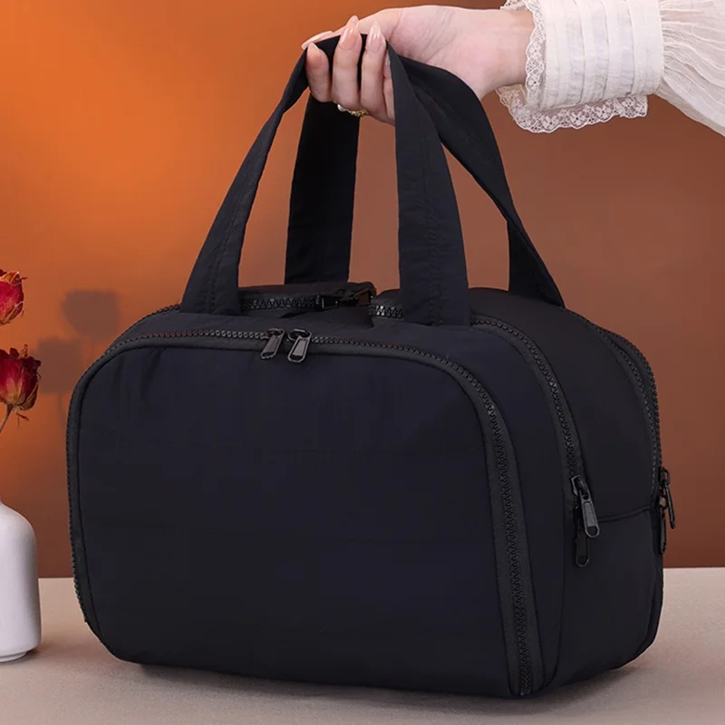 8089 Multifunctional Large Capacity Makeup Bag Travel Toiletry Organizer Portable Cosmetic Storage Bag - Black