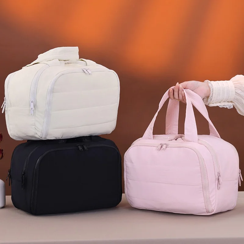8089 Multifunctional Large Capacity Makeup Bag Travel Toiletry Organizer Portable Cosmetic Storage Bag - Black