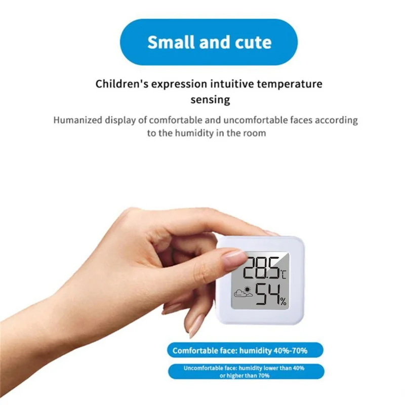 FJ2304 For Home Office LCD Display Mini Temperature Humidity Meter with Comfort Level Indicator