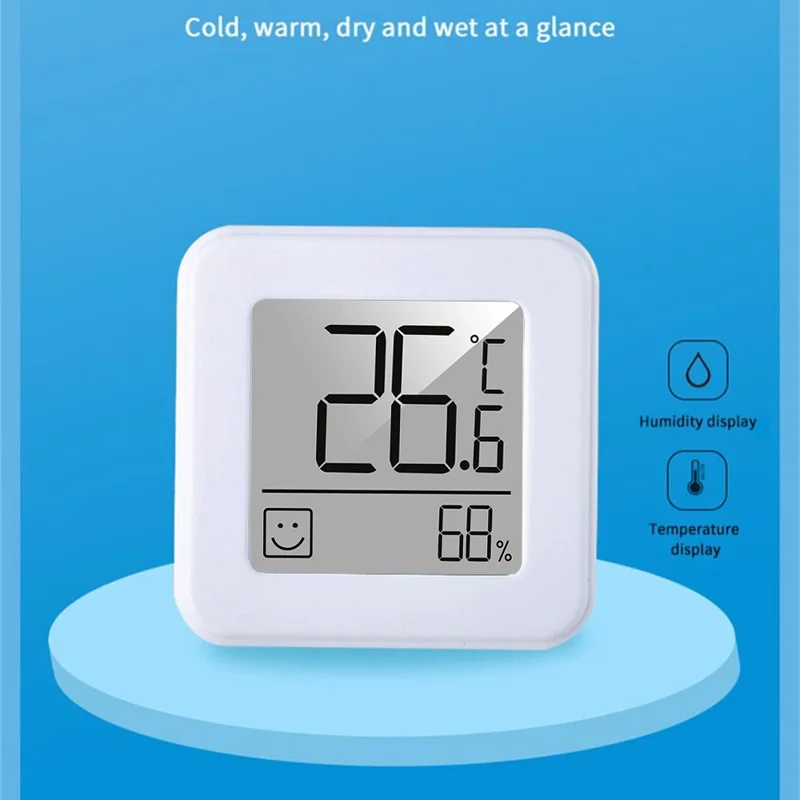 FJ2305 Digital Display Mini Temperature Meter with Smiley Face Indoor Thermometer Hygrometer