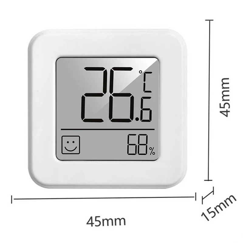 FJ2305 Digital Display Mini Temperature Meter with Smiley Face Indoor Thermometer Hygrometer