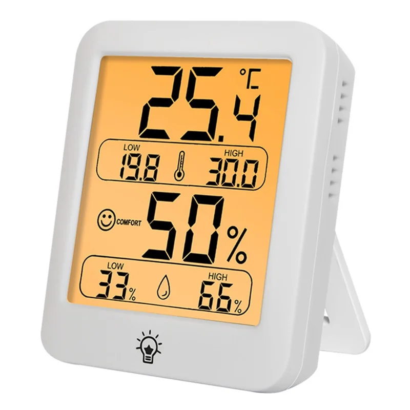 YZ6054 High Precision Digital Thermometer Hygrometer Indoor Temperature Humidity Monitor with Backlit (No Battery)