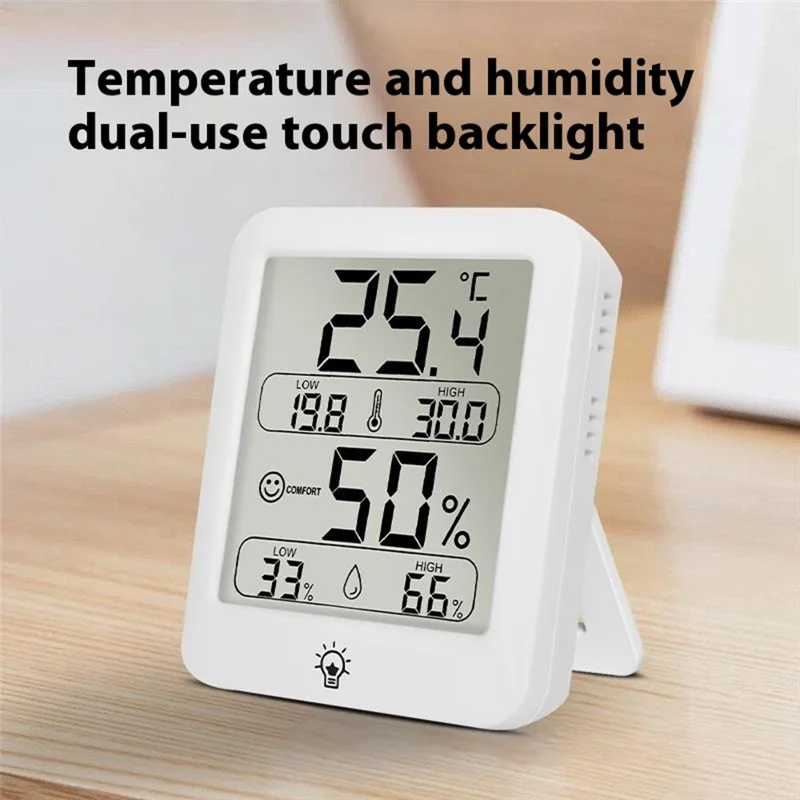 YZ6054 High Precision Digital Thermometer Hygrometer Indoor Temperature Humidity Monitor with Backlit (No Battery)