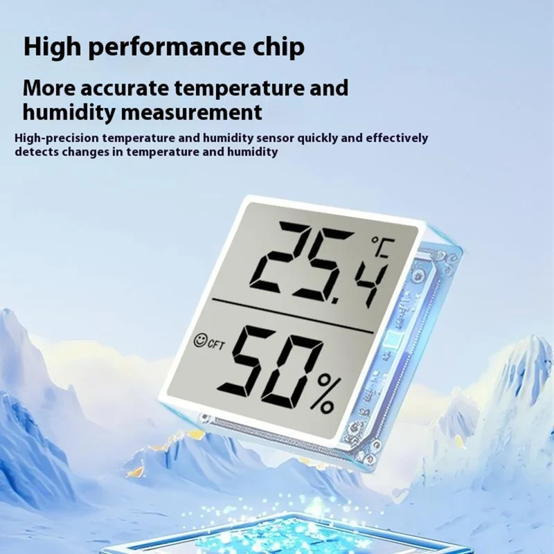 YZ6053 Large LCD Screen Smart Hygrometer Thermometer Magnetic High Precision Electronic Temperature Humidity Meter (No Battery)