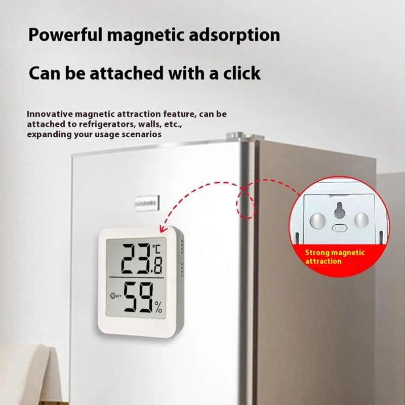 YZ6053 Large LCD Screen Smart Hygrometer Thermometer Magnetic High Precision Electronic Temperature Humidity Meter (No Battery)