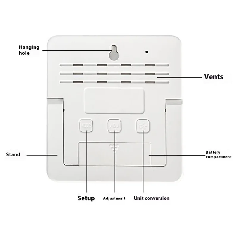 CX-1219 Large Screen High Precision Indoor Outdoor Thermometer Hygrometer Alarm Clock with Waterproof Probe (No Battery)