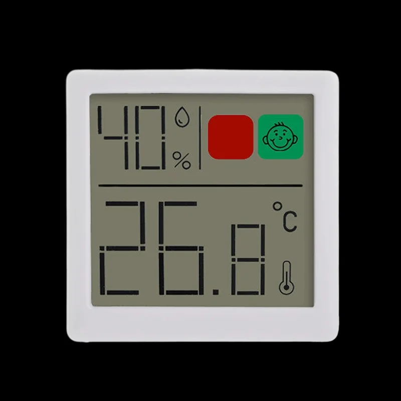 CX-0710S Color Screen Mini Electronic Hygrometer Thermometer Cute Smiley Face Magnetic Temperature Humidity Meter