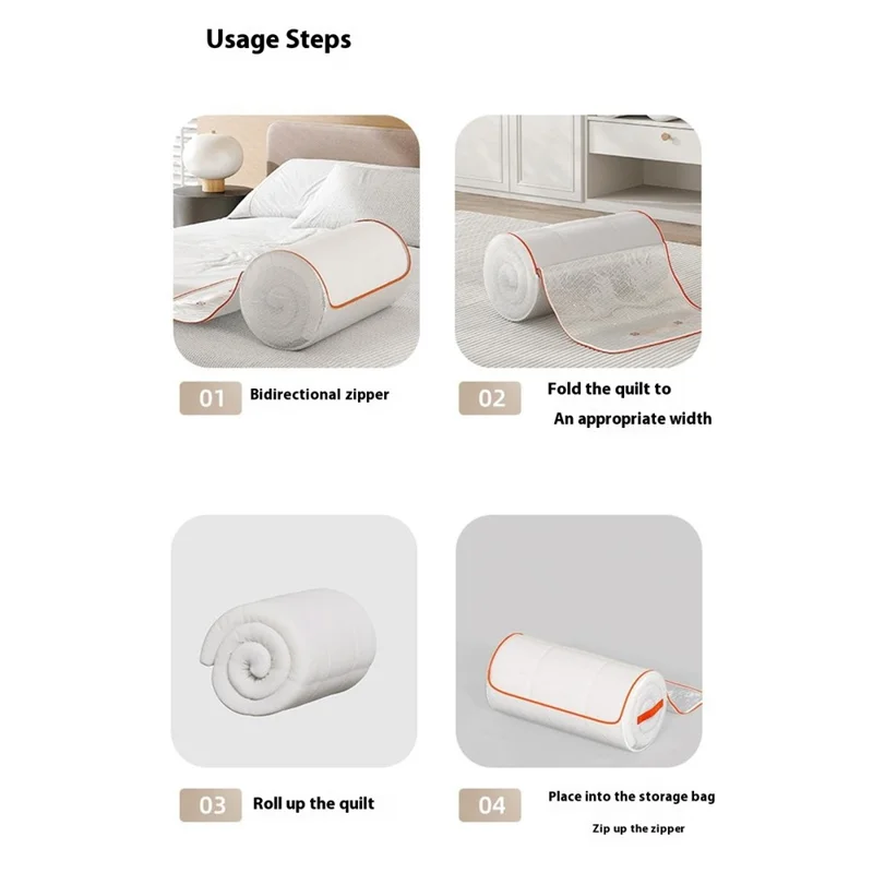 35 x 68cm PVC Cylindrical Storage Bag for Clothes Bedding Moistureproof Organizer with Carry Handles