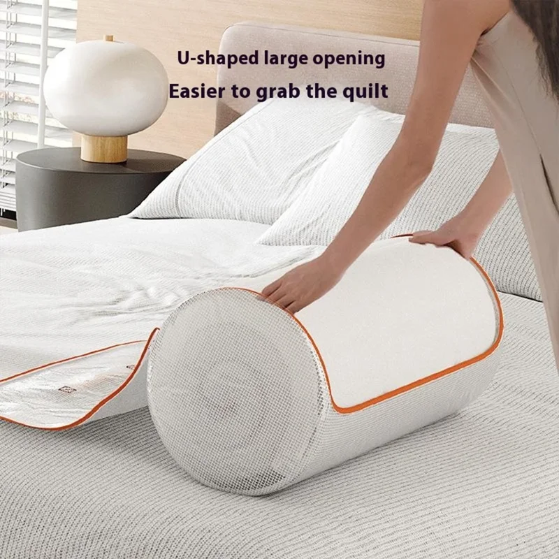 35 x 68cm Compressible PVC Cylindrical Storage Bag for Clothes Bedding Moistureproof Organizer with Carry Handles