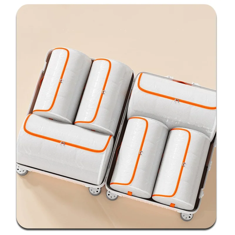 35 x 68cm Compressible PVC Cylindrical Storage Bag for Clothes Bedding Moistureproof Organizer with Carry Handles