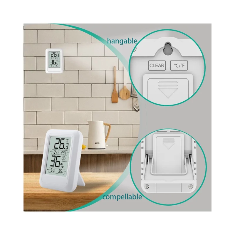 TS-FT0400 Termômetro Digital Interno com Higrômetro para Monitoramento de Temperatura e Umidade em Estufas Agrícolas